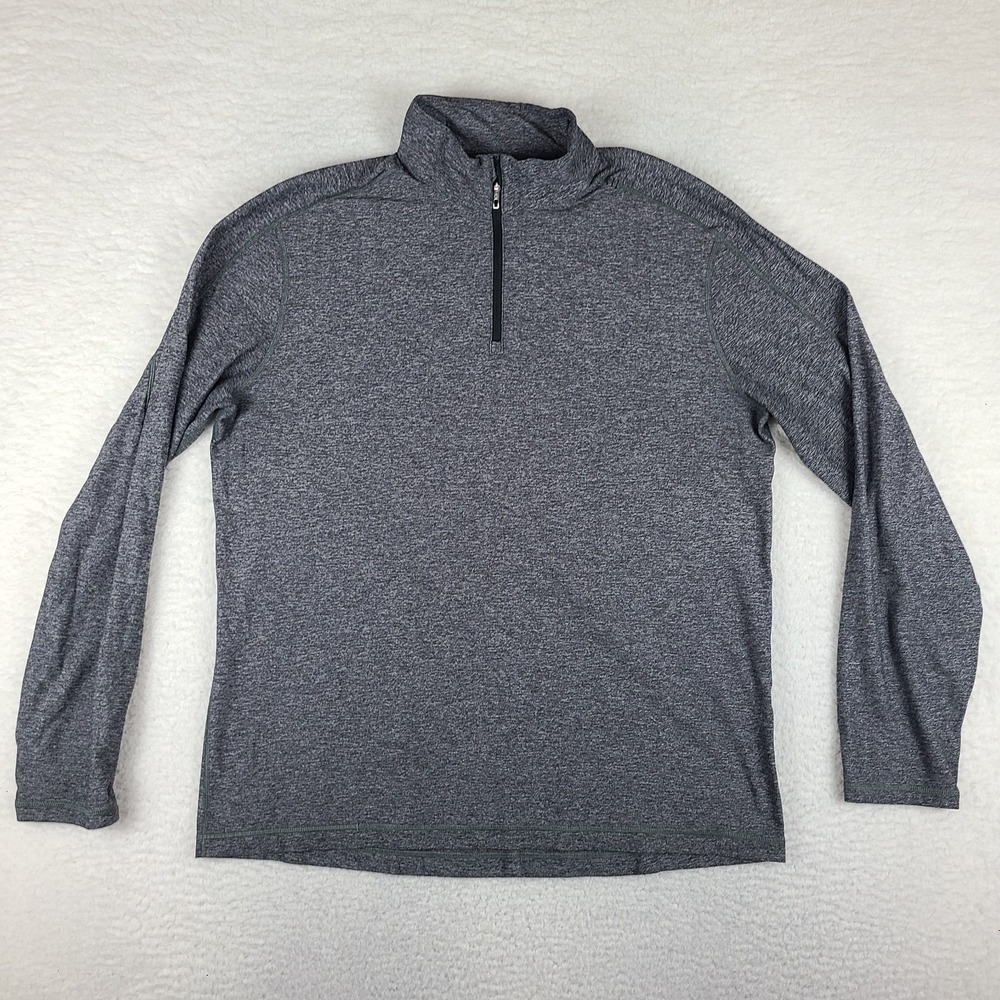 Lululemon Sweater Mens 2XL XXL Dark Gray Heathered Quarter Zip Sweatshirt